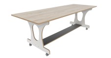Hoogzit tafel L180 x B80 cm wit grey craft oak Tangara Groothandel voor de Kinderopvang Kinderdagverblijfinrichtin
